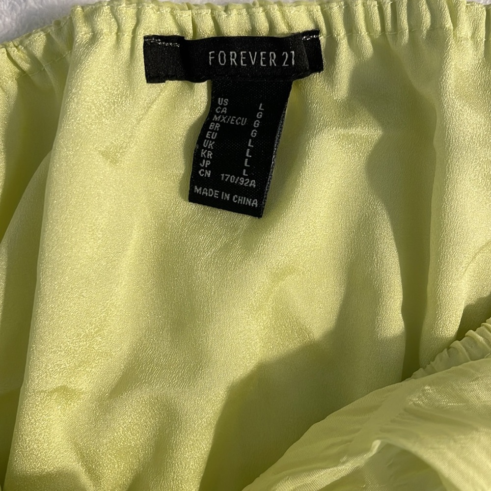 Forever 21 NWOT Top & Maxi Skirt w/slits on side Lime Green Size L - Picture 10 of 11